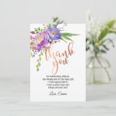 ローズゴールド箔のサンキュ―カード 招待状 (スタンド正面)