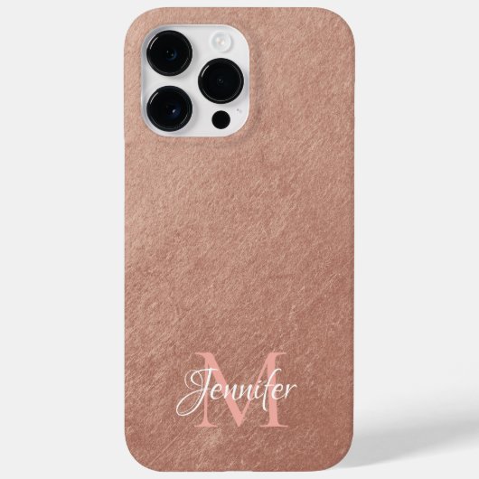 ローズゴールド箔テクスチャー写真モノグラム Case-Mate iPhoneケース (裏面)