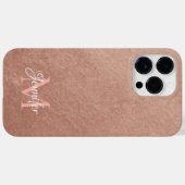 ローズゴールド箔テクスチャー写真モノグラム Case-Mate iPhoneケース (裏面 (横))