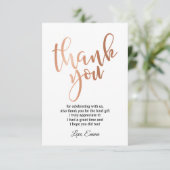 ローズゴールド箔 , 感謝カード (スタンド正面)