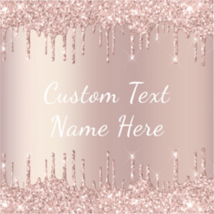 ローズゴールド赤面グリッタードリップステッカーとテキスト シール