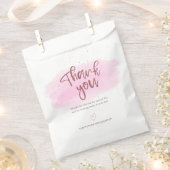 ローズゴールド輝くブライダルシャワー フェイバーバッグ (クリップ留めされた状態)