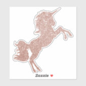 ローズゴールド輝くユニコーンきれいな馬の輝き シール (シート)