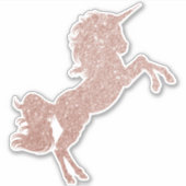 ローズゴールド輝くユニコーンきれいな馬の輝き シール (正面)