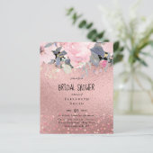 ローズゴールド金属グリッターフローラフォイルルック結婚ズ (スタンド正面)