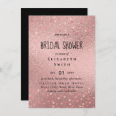 ローズゴールド金属グリッターフローラフォイルルック結婚ズ (正面/裏面)