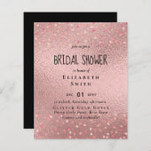 ローズゴールド金属グリッターフローラフォイルルック結婚ズ (正面/裏面)