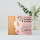 ローズゴールド金属グリッターフローラフォイルルック結婚ズ (スタンド正面)