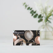 ローズゴールド風船 ブラック シック パーティー イベントプランナー 名刺 (スタンド正面)