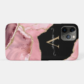 ローズゴールド アゲート ギター モノグラム Case-Mate iPhoneケース (裏面(横))