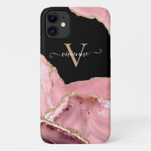 ローズゴールド アゲート ギター モノグラム iPhone 11 ケース