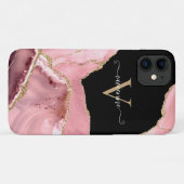 ローズゴールド アゲート ギター モノグラム Case-Mate iPhoneケース (裏面(横))