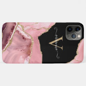 ローズゴールド アゲート ギラギラ モノグラム Case-Mate iPhoneケース (裏面(横))