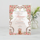 ローズゴールド ウェスタンチャラ ランチェラ キンセアニェラ 招待状 (スタンド正面)