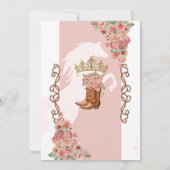 ローズゴールド ウェスタンチャラ ランチェラ キンセアニェラ 招待状 (裏面)