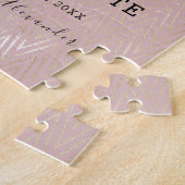 ローズゴールド ウェディング セーブ・ザ・デート ジグソーパズル (側面)