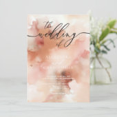 ローズゴールド ウォーターカラーの結婚式 招待状 (スタンド正面)