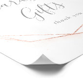 ローズゴールド ウォーターカラー ジオメトリック カード＆ギフト サイン (角)