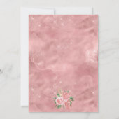 ローズゴールド ウォーターカラー ピンク ボタニカル フラワーのウェディング 招待状 (裏面)