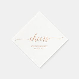 ローズゴールド | エレガントでスタイリッシュなレタリング チェアーズ イベント スタンダードカクテルナプキン