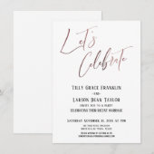 ローズゴールド エレガント ウェディングパーティーをお祝いしよう 招待状 (正面/裏面)