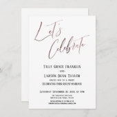 ローズゴールド エレガント ウェディング パーティーをお祝いしよう 招待状 (正面/裏面)