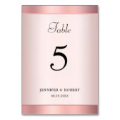 ローズゴールド エレガント ハンド スクリプト モダン テンプレート テーブルナンバー (裏面)