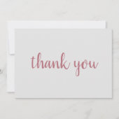 ローズゴールド エレガント モダン シンプル 手書き サンキューカード (正面)