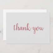 ローズゴールド エレガント モダン シンプル 手書き サンキューカード (正面/裏面)