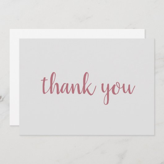 ローズゴールド エレガント モダン シンプル 手書き サンキューカード (正面/裏面)