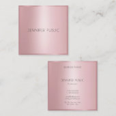 ローズゴールド エレガント モダン ミニマル プロフェッショナル スクエア名刺 (正面/裏面)