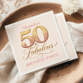 ローズゴールド エレガント 50歳の誕生日 スタンダードカクテルナプキン