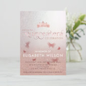 ローズゴールド オンブレ バタフライ ティアラ キンセアニエラ 招待状 (スタンド正面)