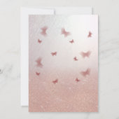 ローズゴールド オンブレ バタフライ ティアラ キンセアニエラ 招待状 (裏面)