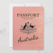 ローズゴールド オーストラリア パスポート 結婚式招待状 招待状 (裏面)