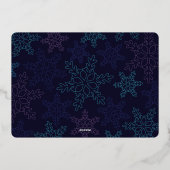 ローズゴールド オーロラ 冬のホリデー フォト カード (裏面)