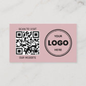 ローズゴールド カスタムロゴとQRコードの名刺 名刺 (裏面)