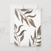 ローズゴールド カッパー ボタニカル グラム ウェディング RSVP (裏面)