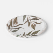 ローズゴールド カッパー ボタニカル グラム モダン ウェディング ペーパープレート (アングル)