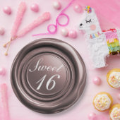ローズゴールド キャンドル ワックス シール ドリップ スイート16 ウェディング ペーパープレート (パーティー)