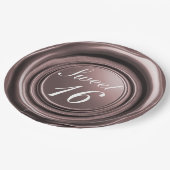 ローズゴールド キャンドル ワックス シール ドリップ スイート16 ウェディング ペーパープレート (アングル)