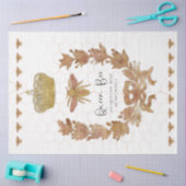 ローズゴールド クイーンビー クラウンベイビー ネーム デコパージュ アート 薄葉紙 (クラフト)