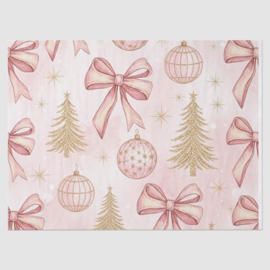 ローズゴールド クリスマス ティッシュ 薄葉紙 (正面)