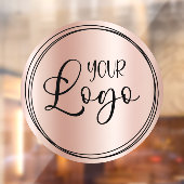 ローズゴールド グラデーション サークル ビジネス ロゴ ウィンドウサイン (シート2)