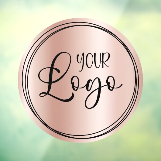 ローズゴールド グラデーション サークル ビジネス ロゴ ウィンドウサイン (シート3)