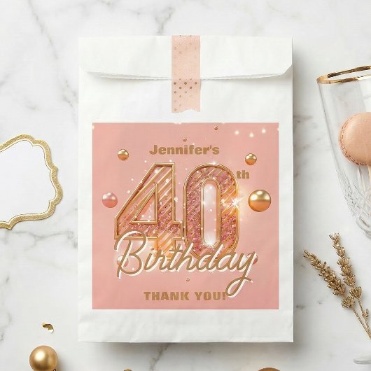 ローズゴールド グラム 40歳の誕生日お礼 フェイバーバッグ