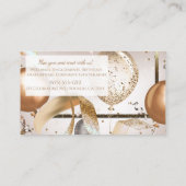 ローズゴールド & グリッター風船 パーティー イベントプランナー 名刺 (裏面)