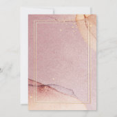 ローズゴールド グリッター アルコール インク 21歳の誕生日パーティー 招待状 (裏面)