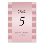 ローズゴールド グリッター エレガント スクリプト テンプレート モダン テーブルナンバー (裏面)