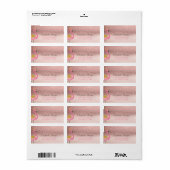 ローズゴールド グリッター オンブレ ピンク フラミンゴ ラベル (フルシート)